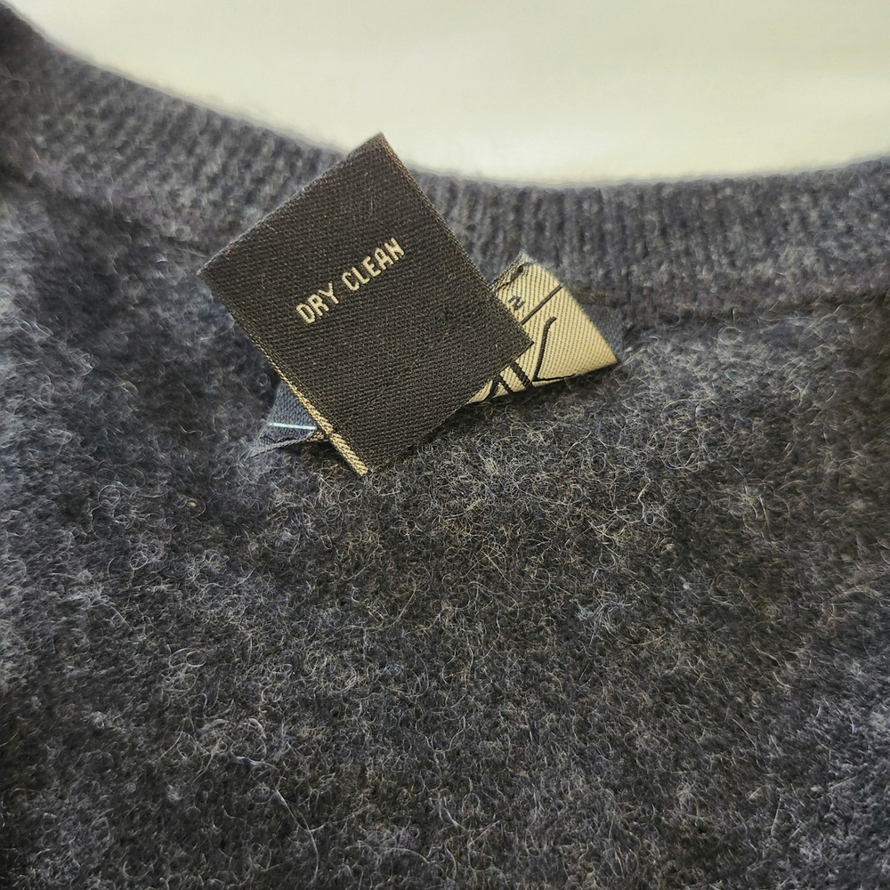 Jos A Bank 100% Cashmere knit V Neck Sweater Dark Charcoal Gray Men's size XL - Picture 4 of 4